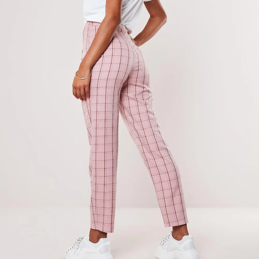 Mint Vanilla Plaid Cigarette Straight Dress Pant - Picture 1 of 13